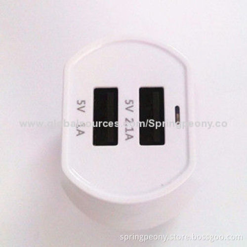 Three-pin Plug Gauge USB Charger Power Adapter, Built-in Intelligent Protection System